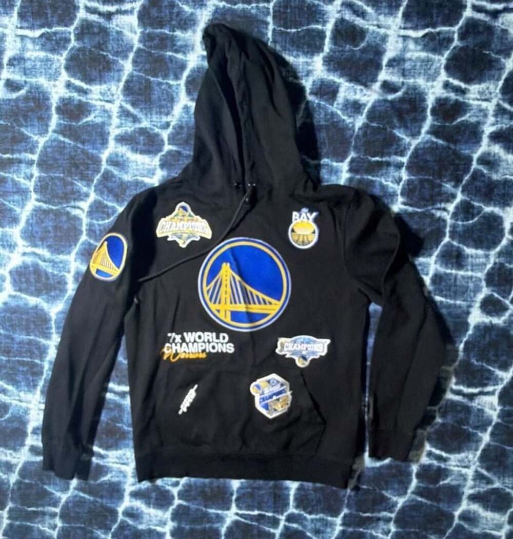 Pro Standard Golden State Warriors Hoodie Size L Black Champions Patches